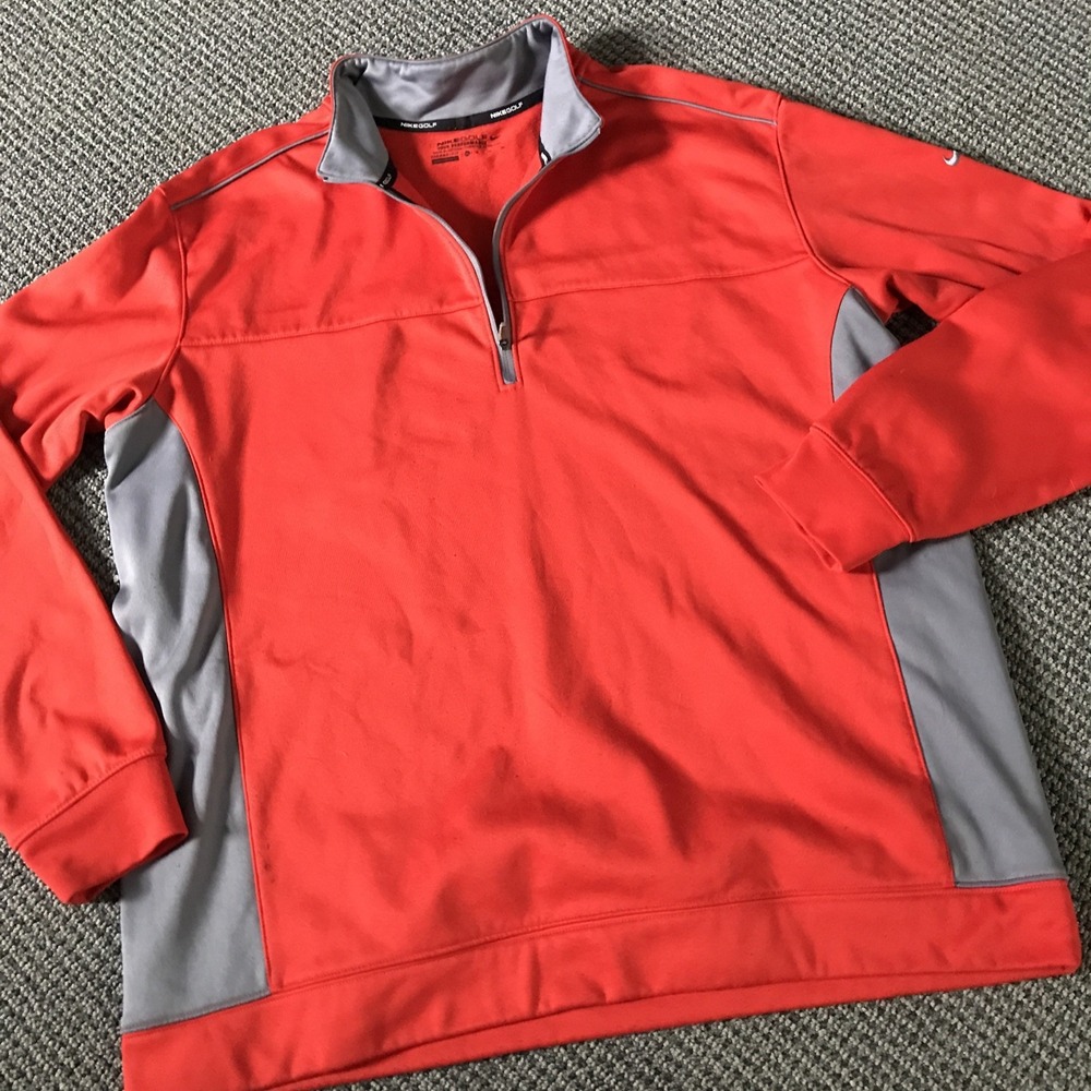 Nike Golf Four Performance ThermaFit XL Orange 1/4-Zip Pullover Sweatshirt 2013‎